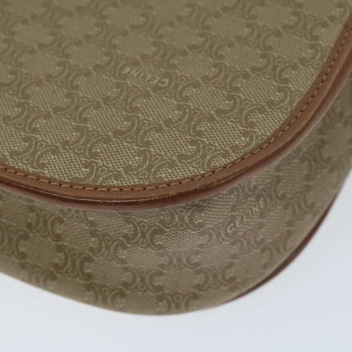 Celine Macadam Canvas Shoulder Bag Beige Auth ai726