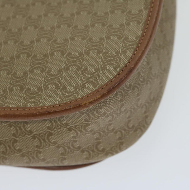 Celine Macadam Canvas Shoulder Bag Beige Auth ai726