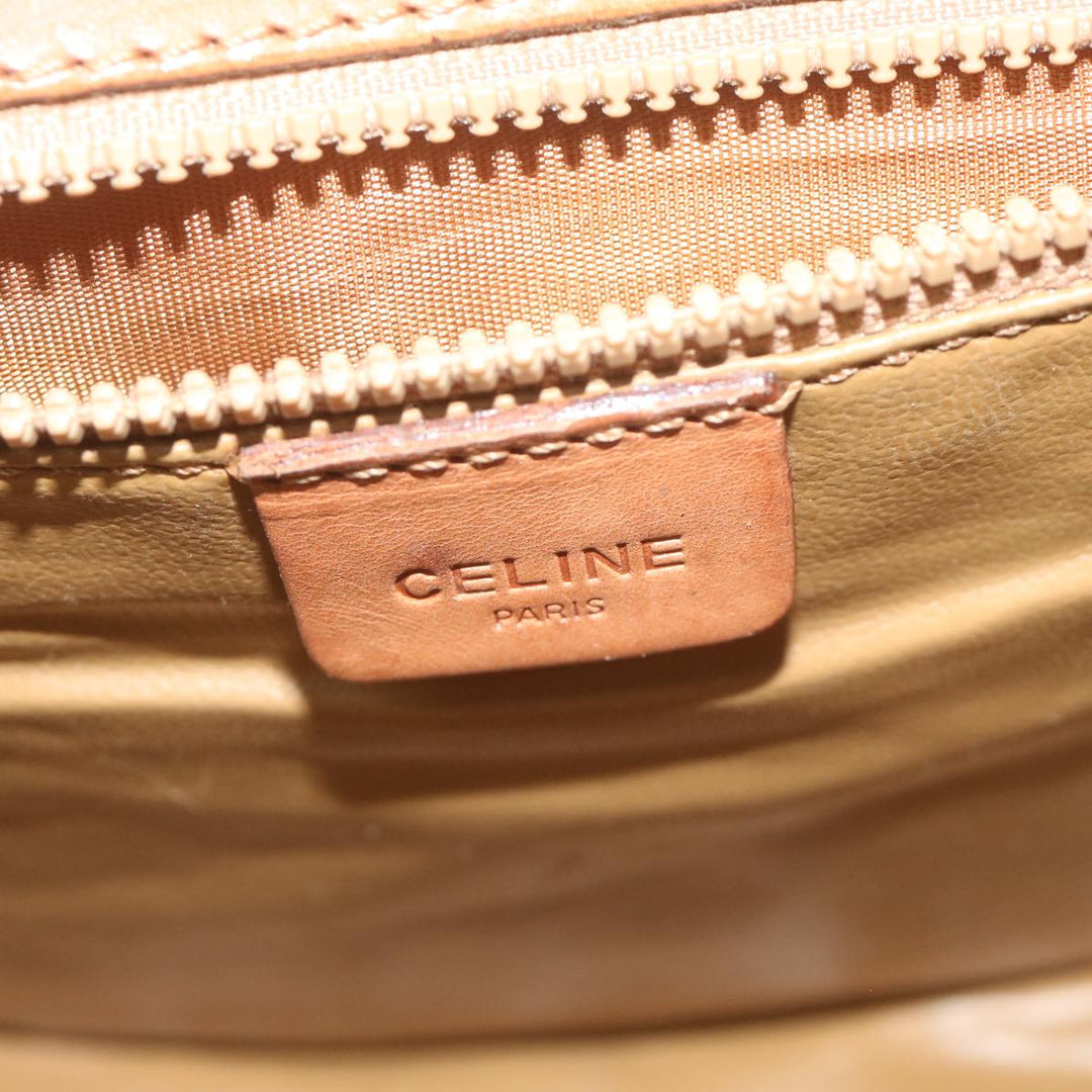 Celine Macadam Canvas Shoulder Bag Beige Auth ai726