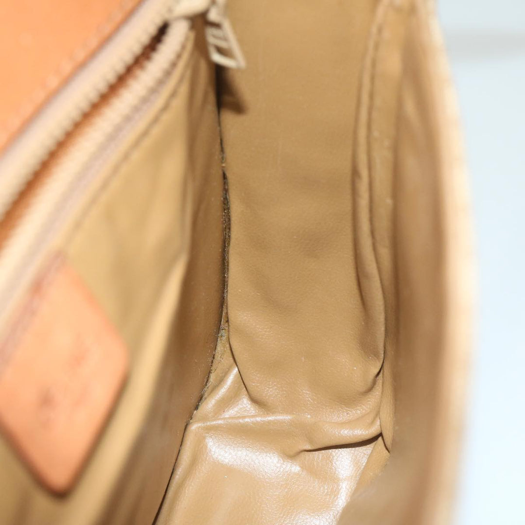 Celine Macadam Canvas Shoulder Bag Beige Auth ai726