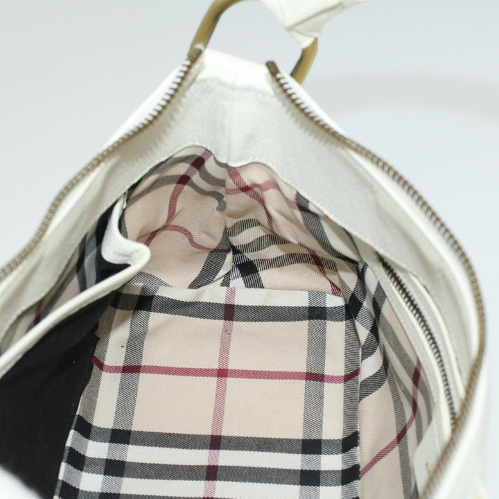 Burberry Shoulder Bag Leather White Auth am3357