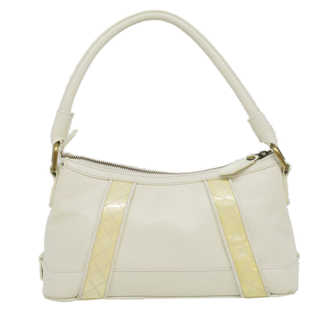 Burberry Shoulder Bag Leather White Auth am3357