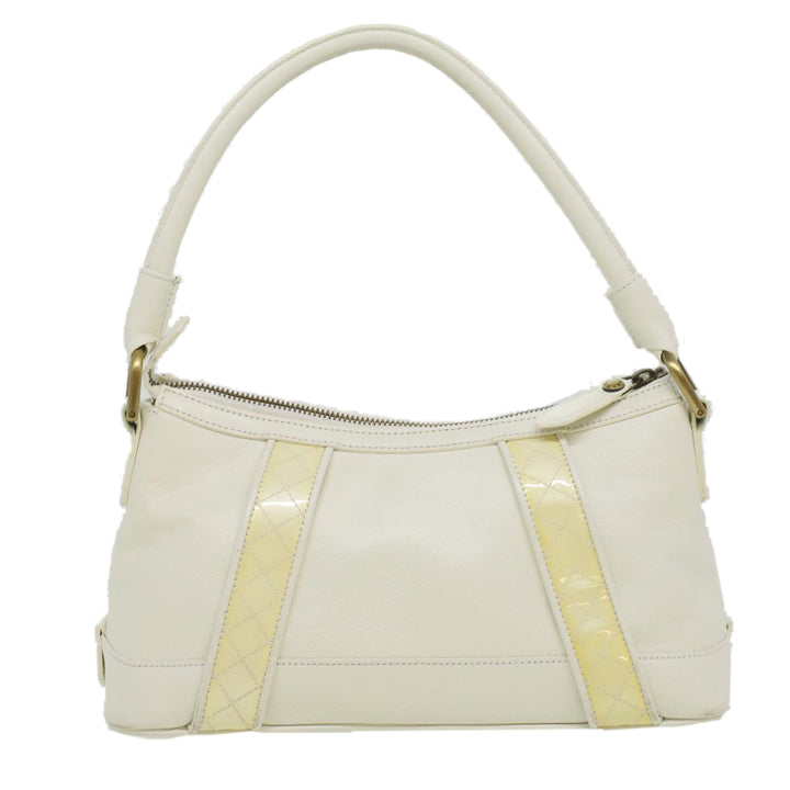 Burberry Shoulder Bag Leather White Auth am3357