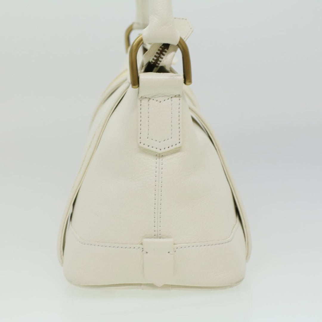 Burberry Shoulder Bag Leather White Auth am3357