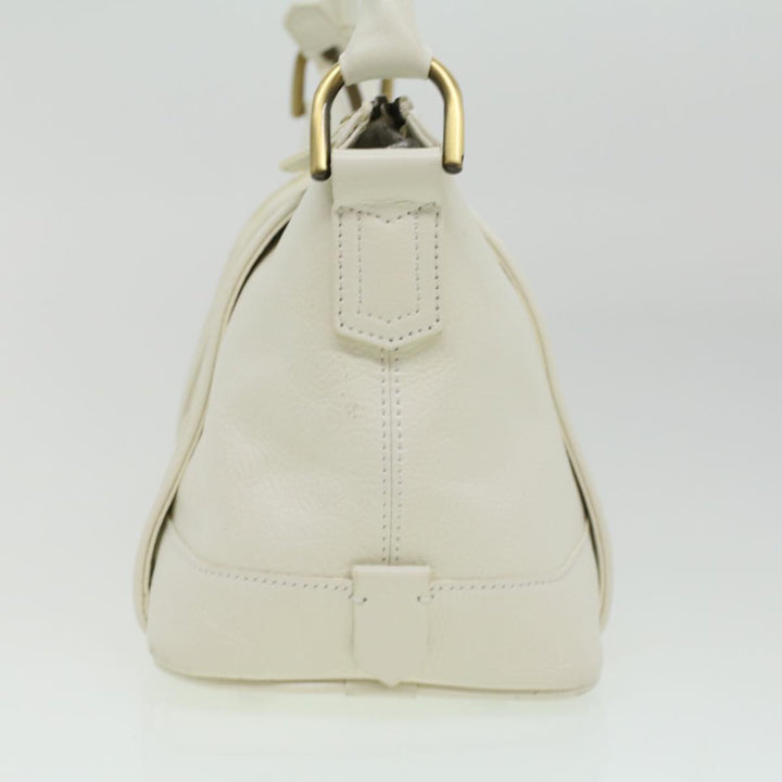 Burberry Shoulder Bag Leather White Auth am3357