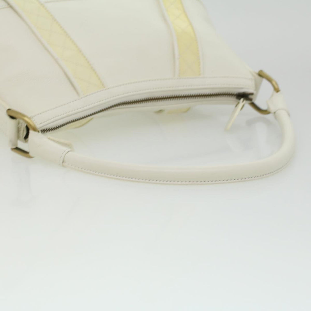 Burberry Shoulder Bag Leather White Auth am3357