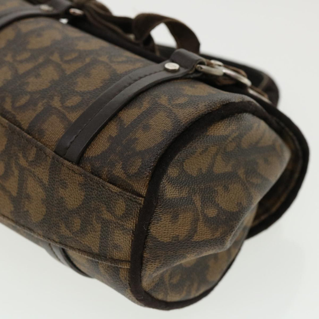 CHRISTIAN Top quality Dior Trotter Canvas Hand Bag Brown Auth am3391