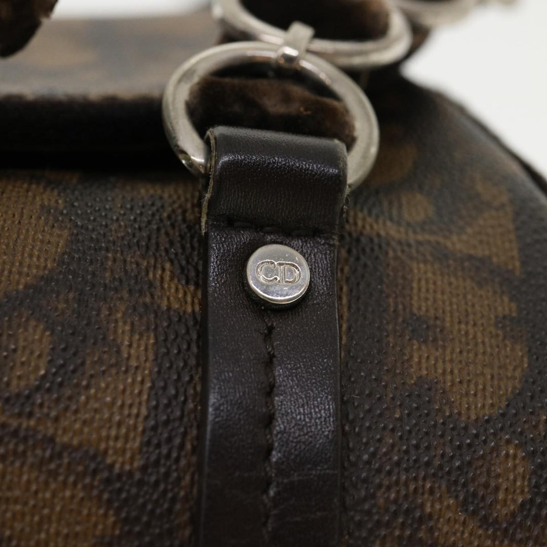 CHRISTIAN Top quality Dior Trotter Canvas Hand Bag Brown Auth am3391