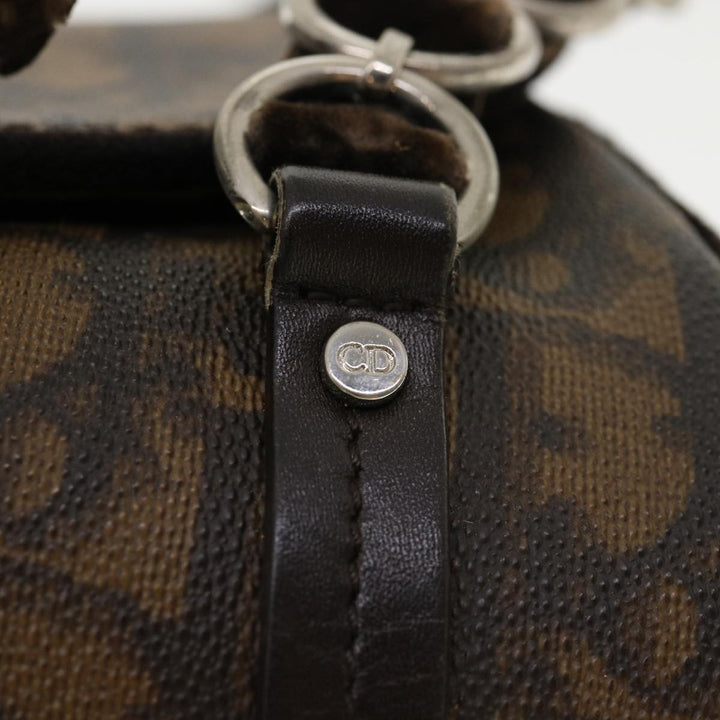 CHRISTIAN Top quality Dior Trotter Canvas Hand Bag Brown Auth am3391