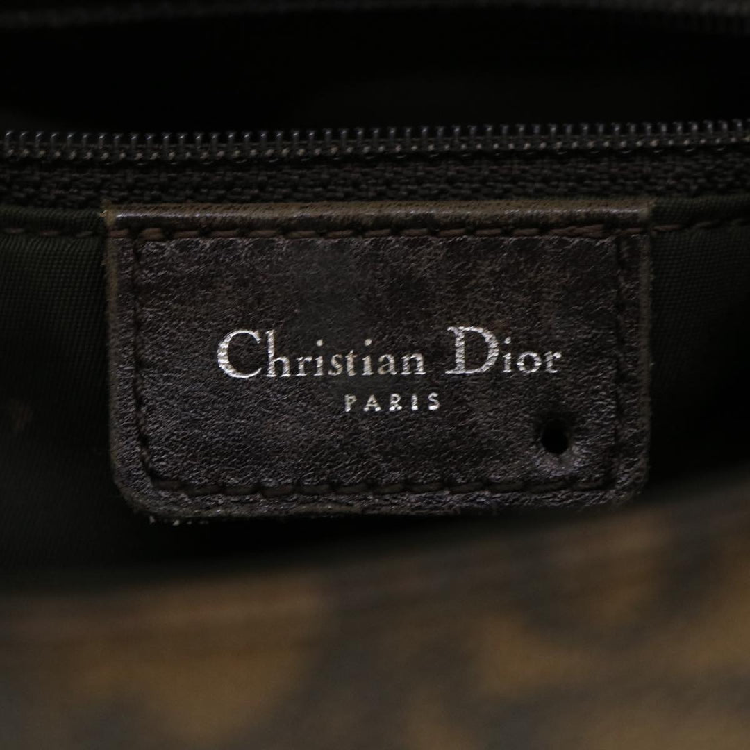 CHRISTIAN Top quality Dior Trotter Canvas Hand Bag Brown Auth am3391
