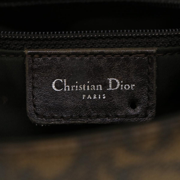 CHRISTIAN Top quality Dior Trotter Canvas Hand Bag Brown Auth am3391