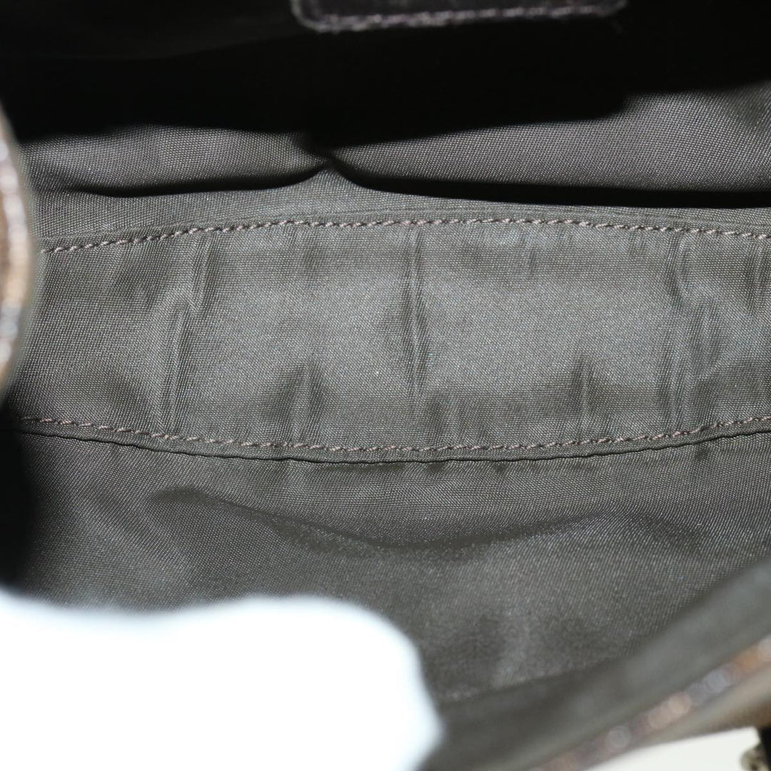 CHRISTIAN Top quality Dior Trotter Canvas Hand Bag Brown Auth am3391