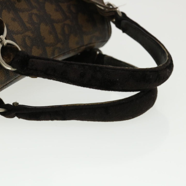 CHRISTIAN Top quality Dior Trotter Canvas Hand Bag Brown Auth am3391