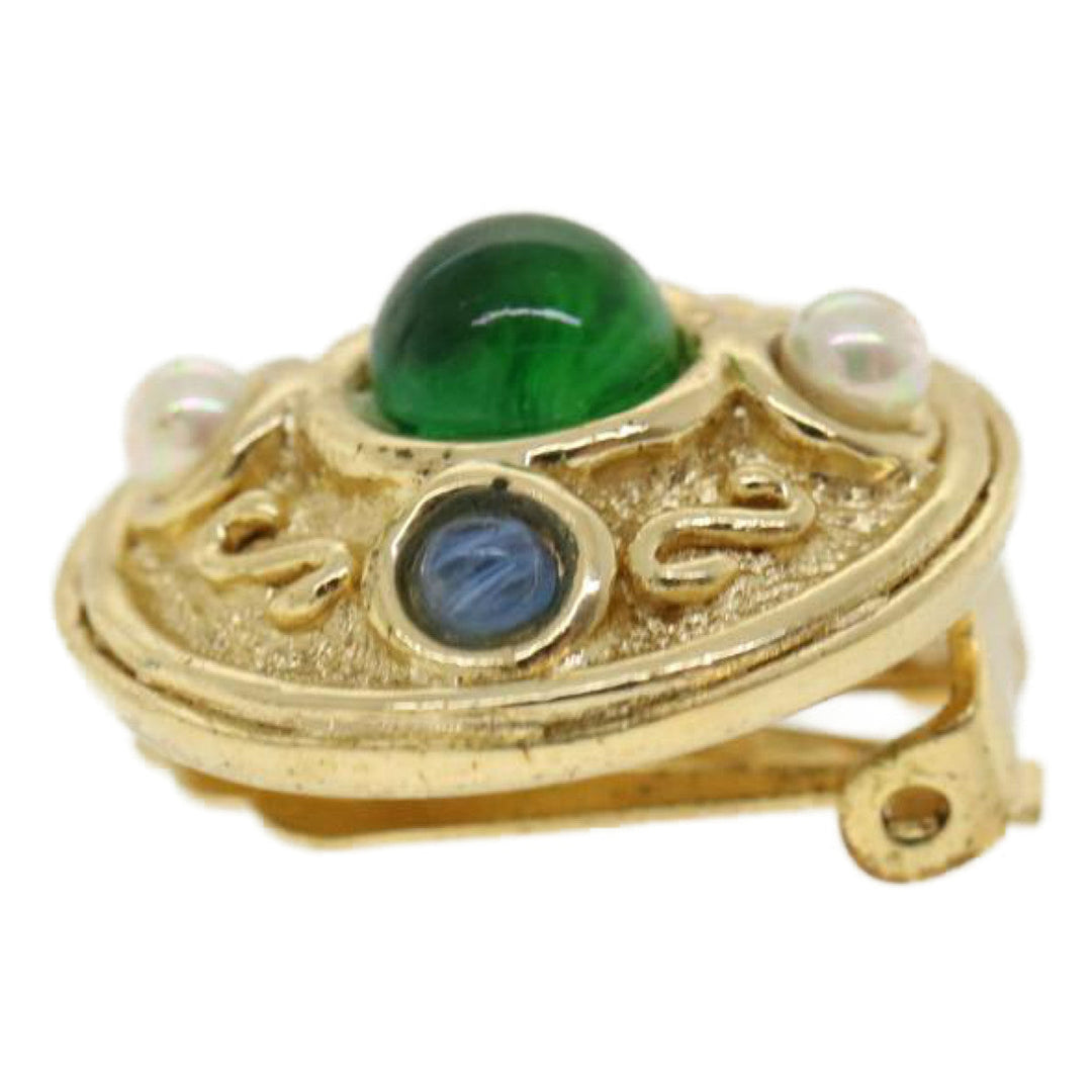CHRISTIAN Dior Earring metal Gold Auth am3562