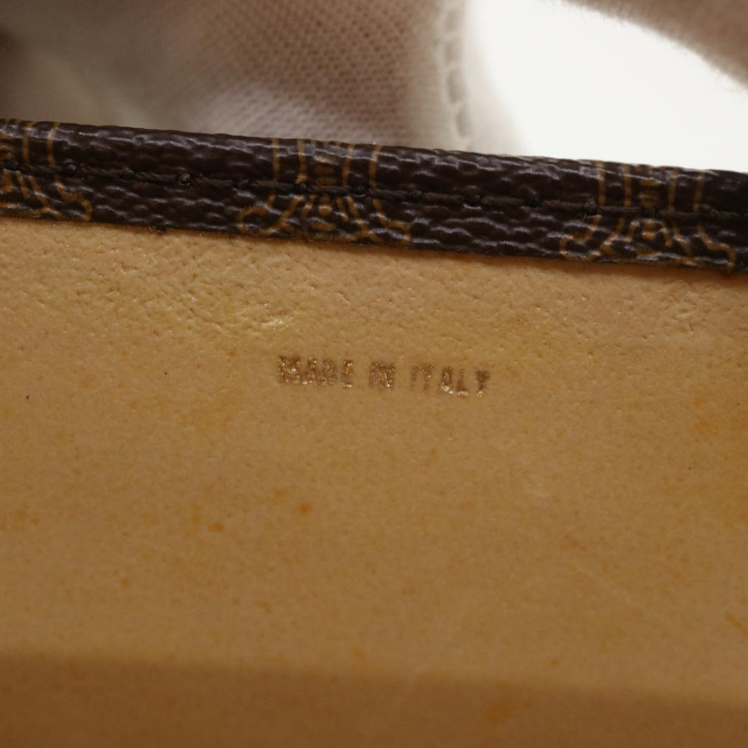 Celine Macadam Canvas Hand Bag PVC Leather Brown Auth am3590
