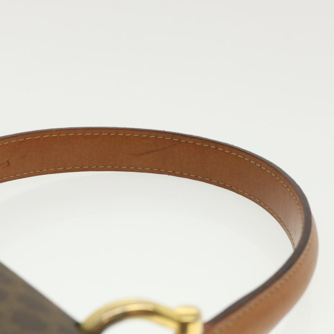 Celine Macadam Canvas Hand Bag PVC Leather Brown Auth am3590