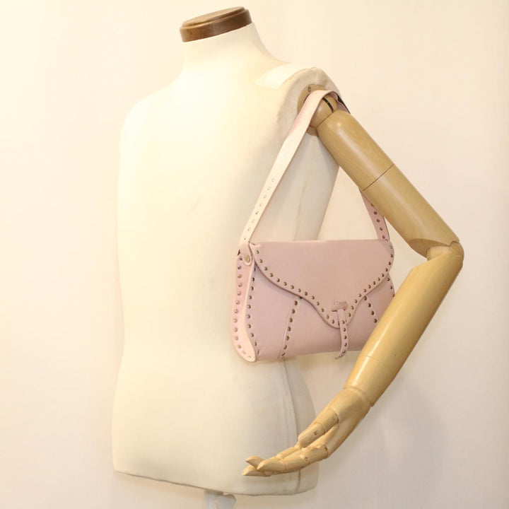 Celine Studs Shoulder Bag Leather Pink CE00/23  am3799