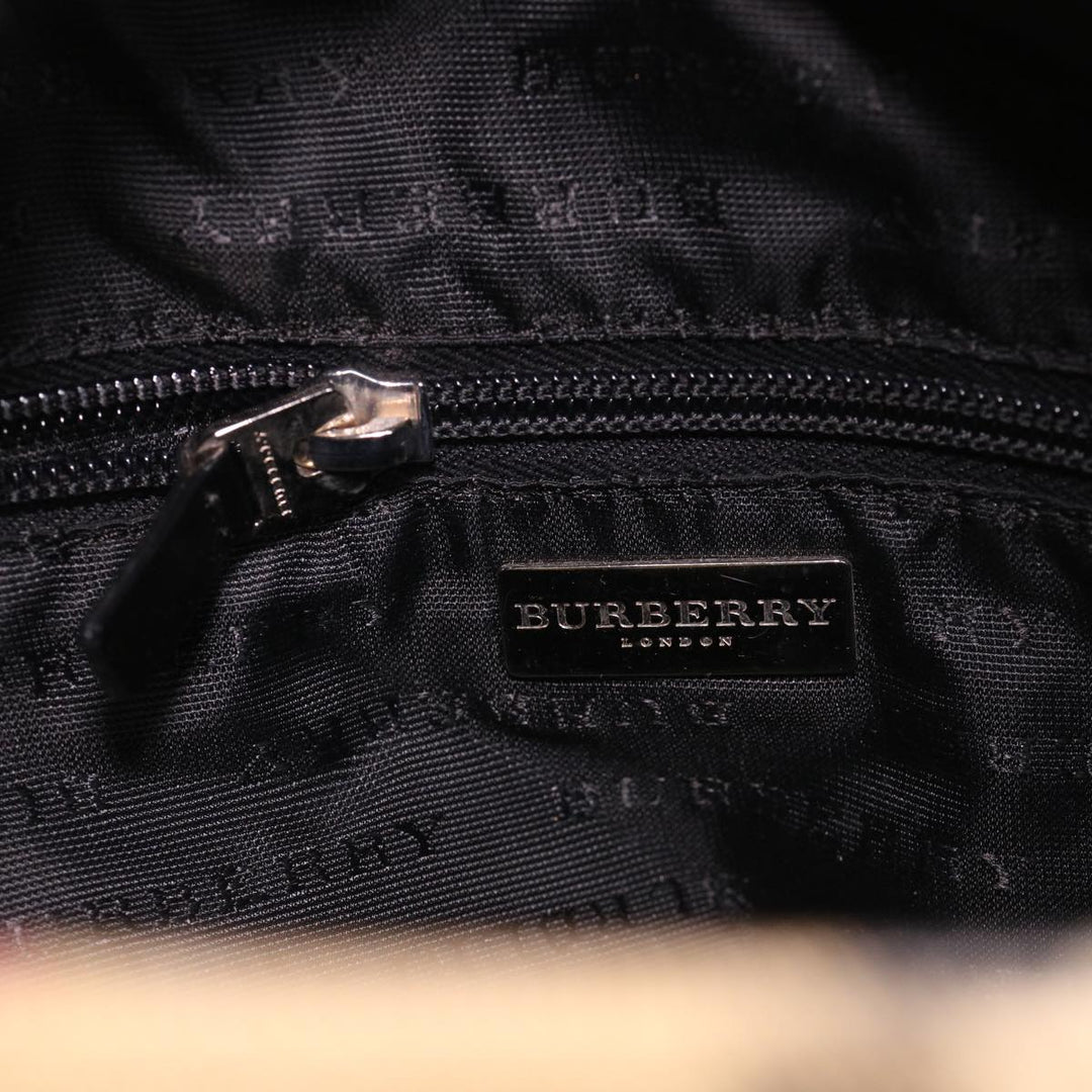 Burberry Nova Check Hand Bag Nylon Beige Auth am4079