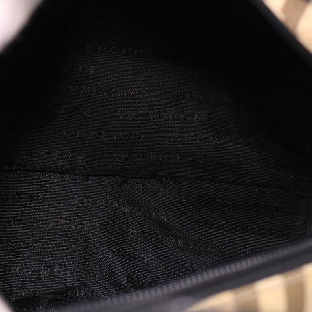 Burberry Nova Check Hand Bag Nylon Beige Auth am4079