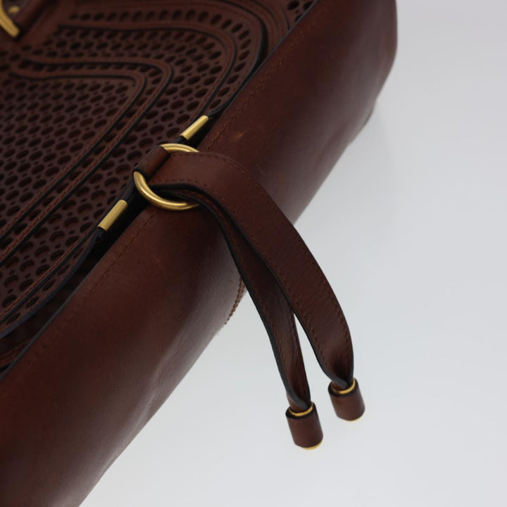 Chloe Punching Mercy Hand Bag Leather 2way Brown am4269