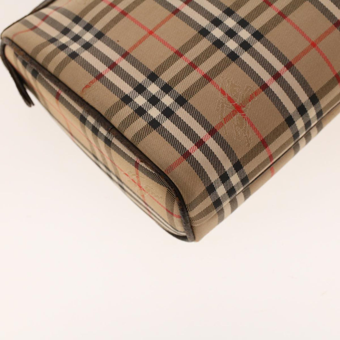 BurberrySs Nova Check Clutch Bag Nylon Beige Auth am4307