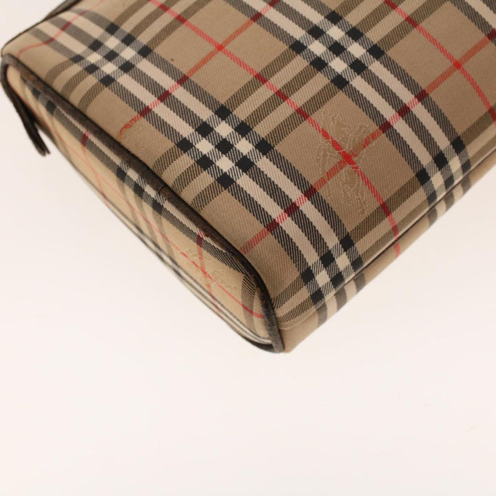BurberrySs Nova Check Clutch Bag Nylon Beige Auth am4307
