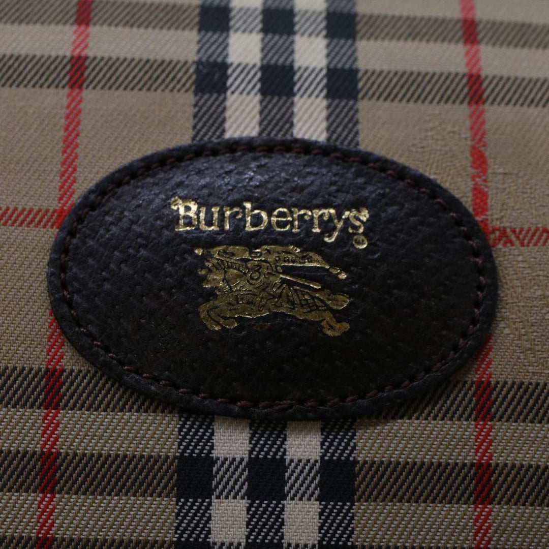 BurberrySs Nova Check Clutch Bag Nylon Beige Auth am4307