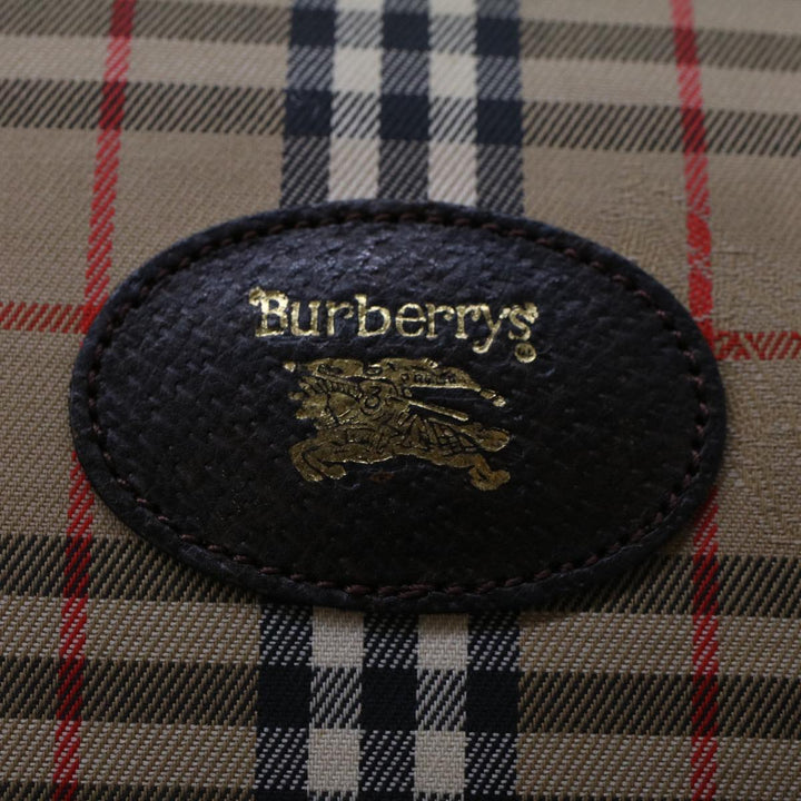 BurberrySs Nova Check Clutch Bag Nylon Beige Auth am4307