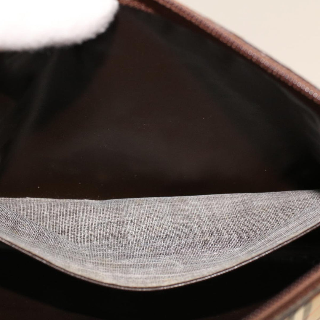 BurberrySs Nova Check Clutch Bag Nylon Beige Auth am4307