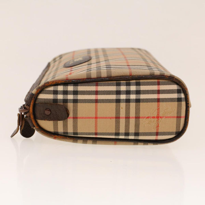 BurberrySs Nova Check Clutch Bag Nylon Beige Auth am4307
