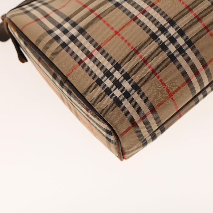 BurberrySs Nova Check Clutch Bag Nylon Beige Auth am4307