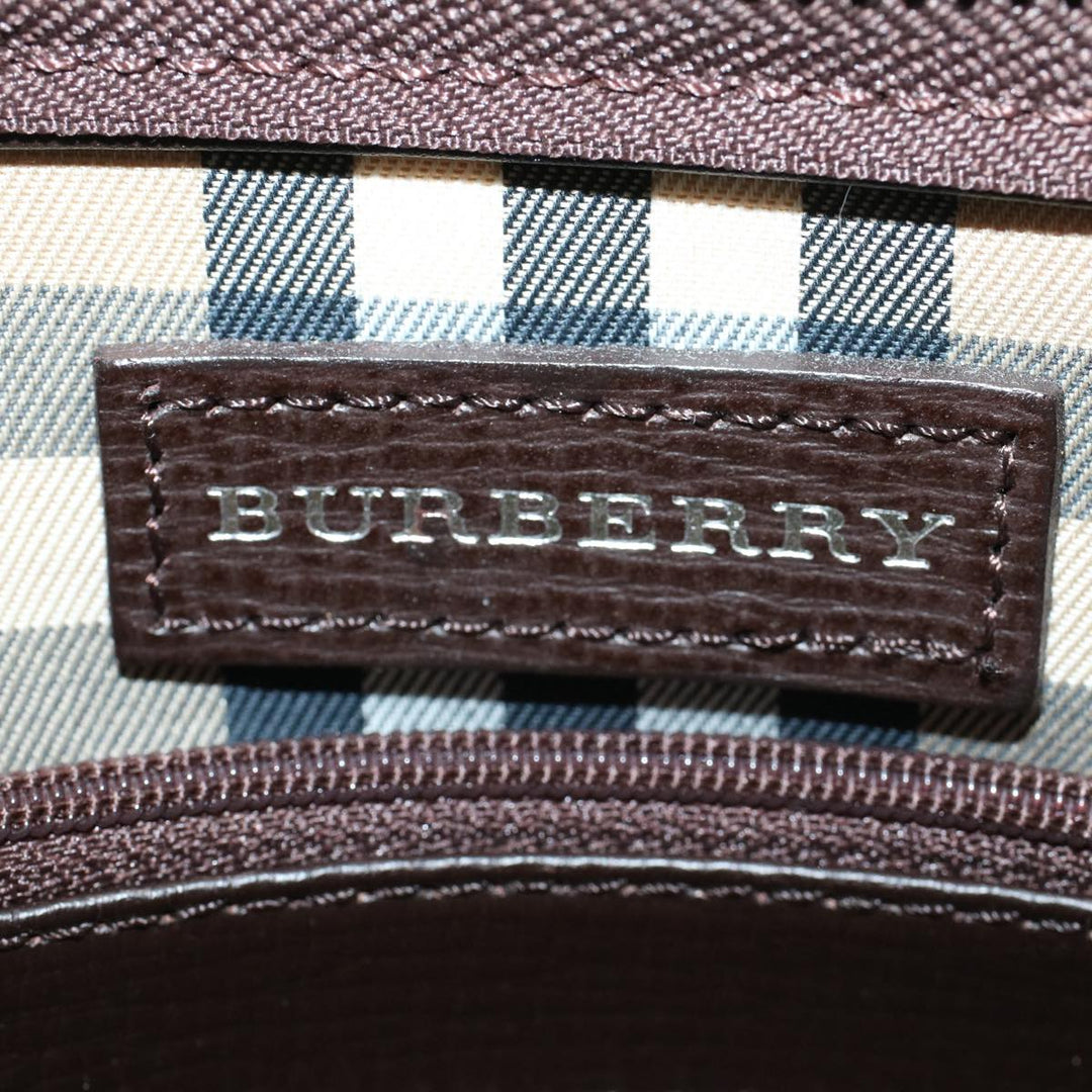Burberry Clutch Bag Leather Brown Auth am4416