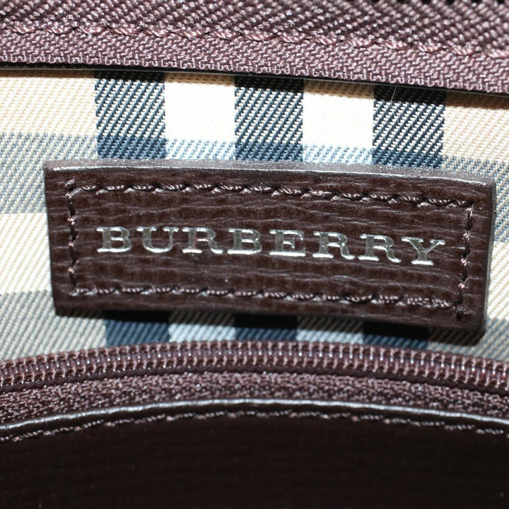 Burberry Clutch Bag Leather Brown Auth am4416