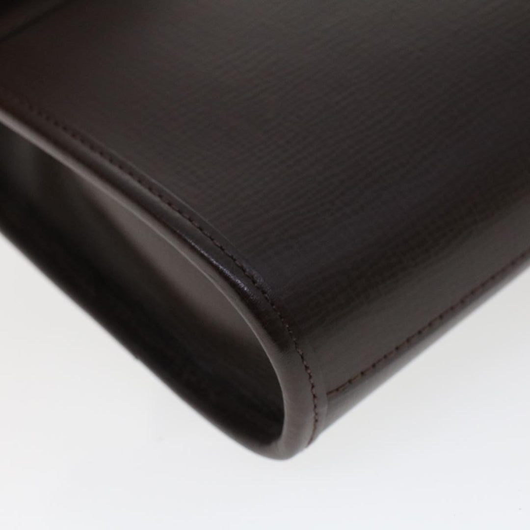 Burberry Clutch Bag Leather Brown Auth am4416