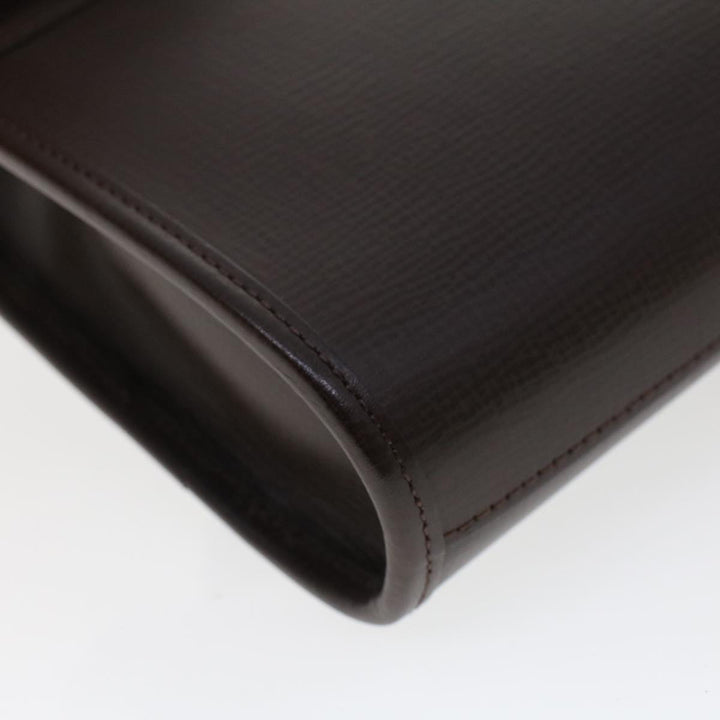 Burberry Clutch Bag Leather Brown Auth am4416
