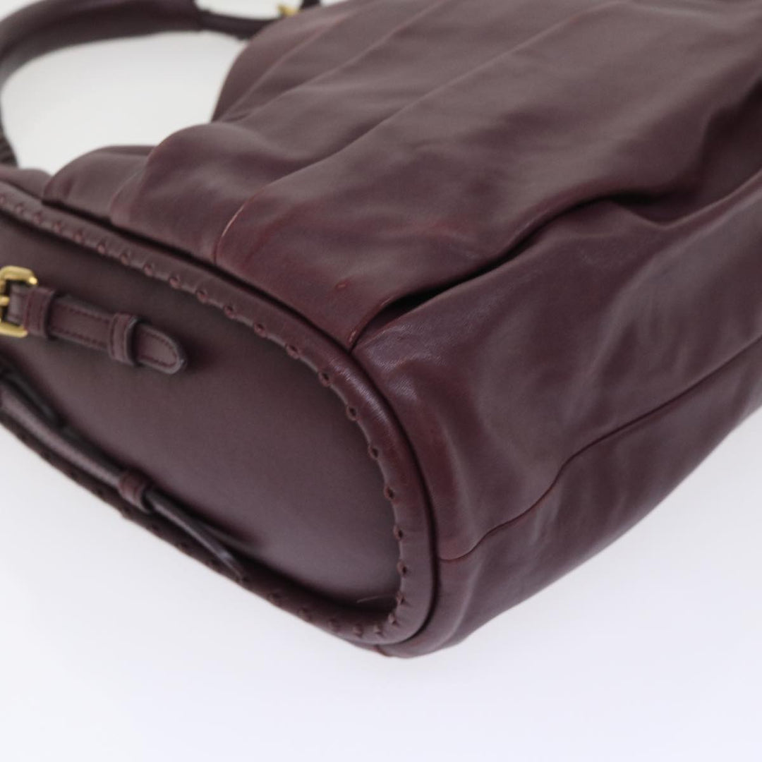 CHRISTIAN Top quality Dior Hobo Shoulder Bag Leather Red 09-MA-0190 Auth am4586