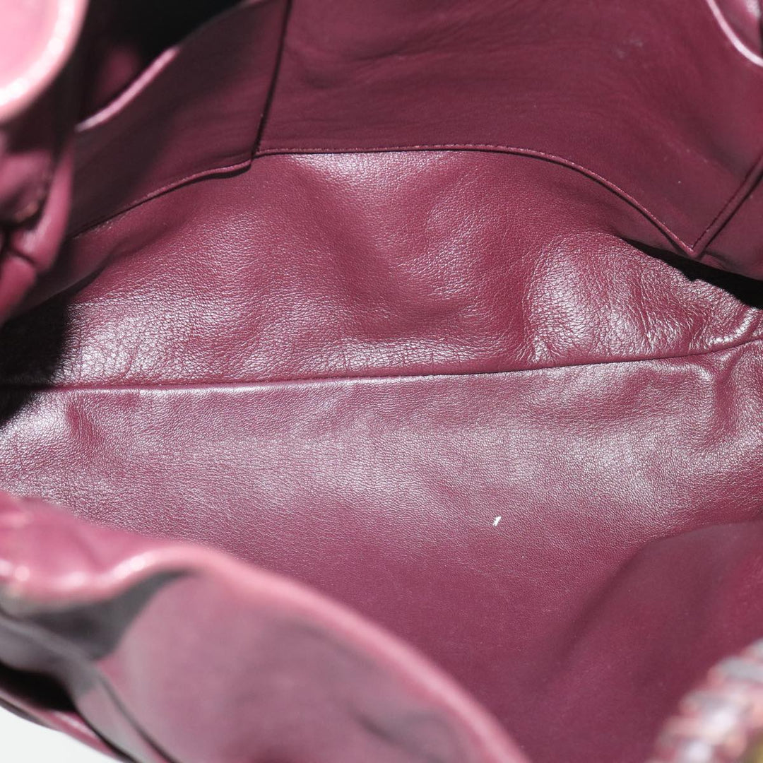 CHRISTIAN Top quality Dior Hobo Shoulder Bag Leather Red 09-MA-0190 Auth am4586
