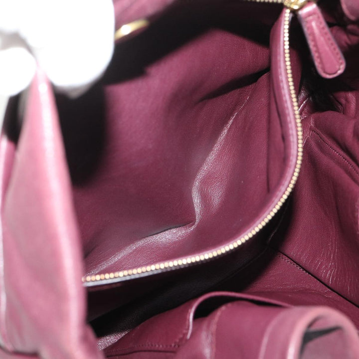 CHRISTIAN Top quality Dior Hobo Shoulder Bag Leather Red 09-MA-0190 Auth am4586