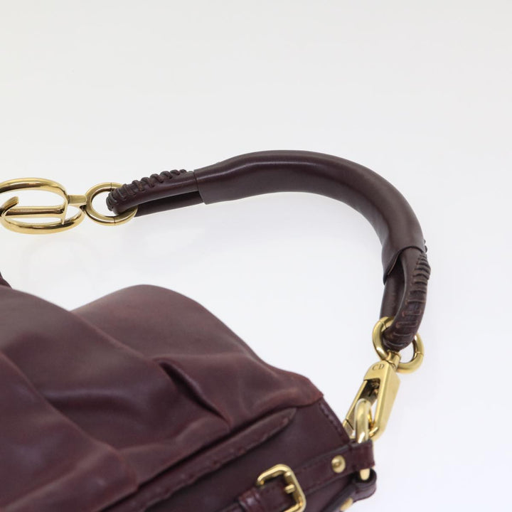 CHRISTIAN Top quality Dior Hobo Shoulder Bag Leather Red 09-MA-0190 Auth am4586