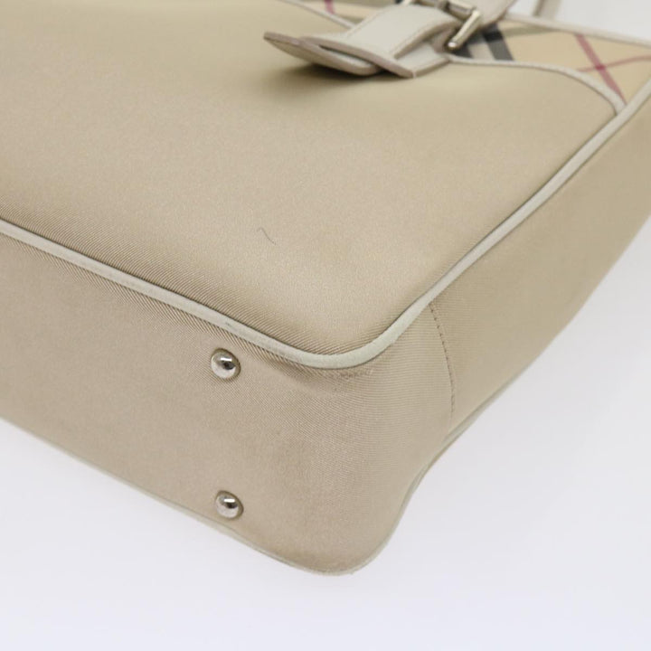 Burberry Nova Check Shoulder Bag Nylon Leather Beige Auth am4592