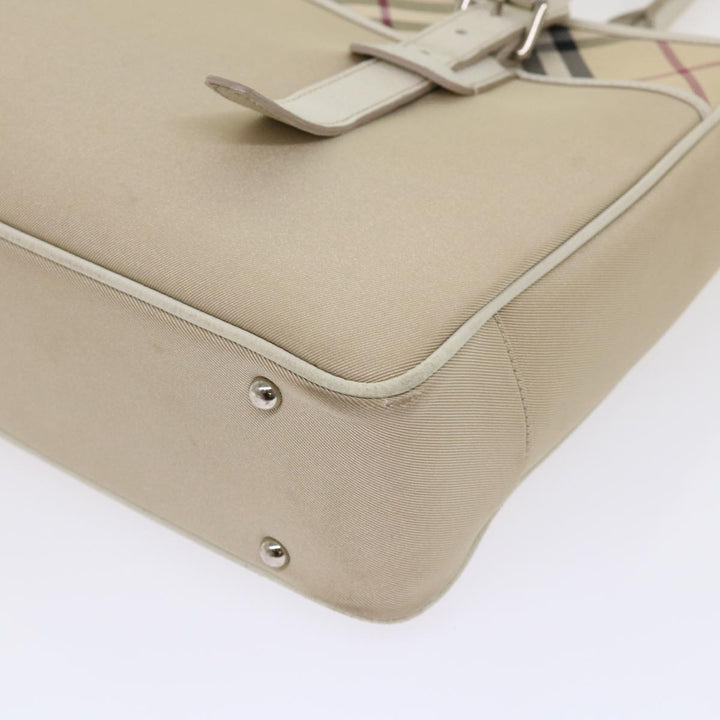 Burberry Nova Check Shoulder Bag Nylon Leather Beige Auth am4592