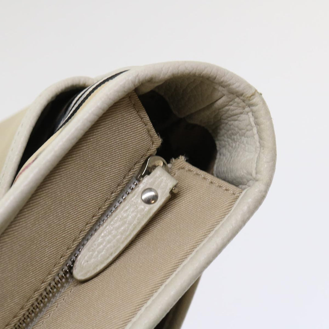 Burberry Nova Check Shoulder Bag Nylon Leather Beige Auth am4592