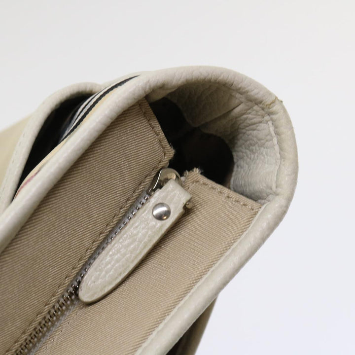 Burberry Nova Check Shoulder Bag Nylon Leather Beige Auth am4592