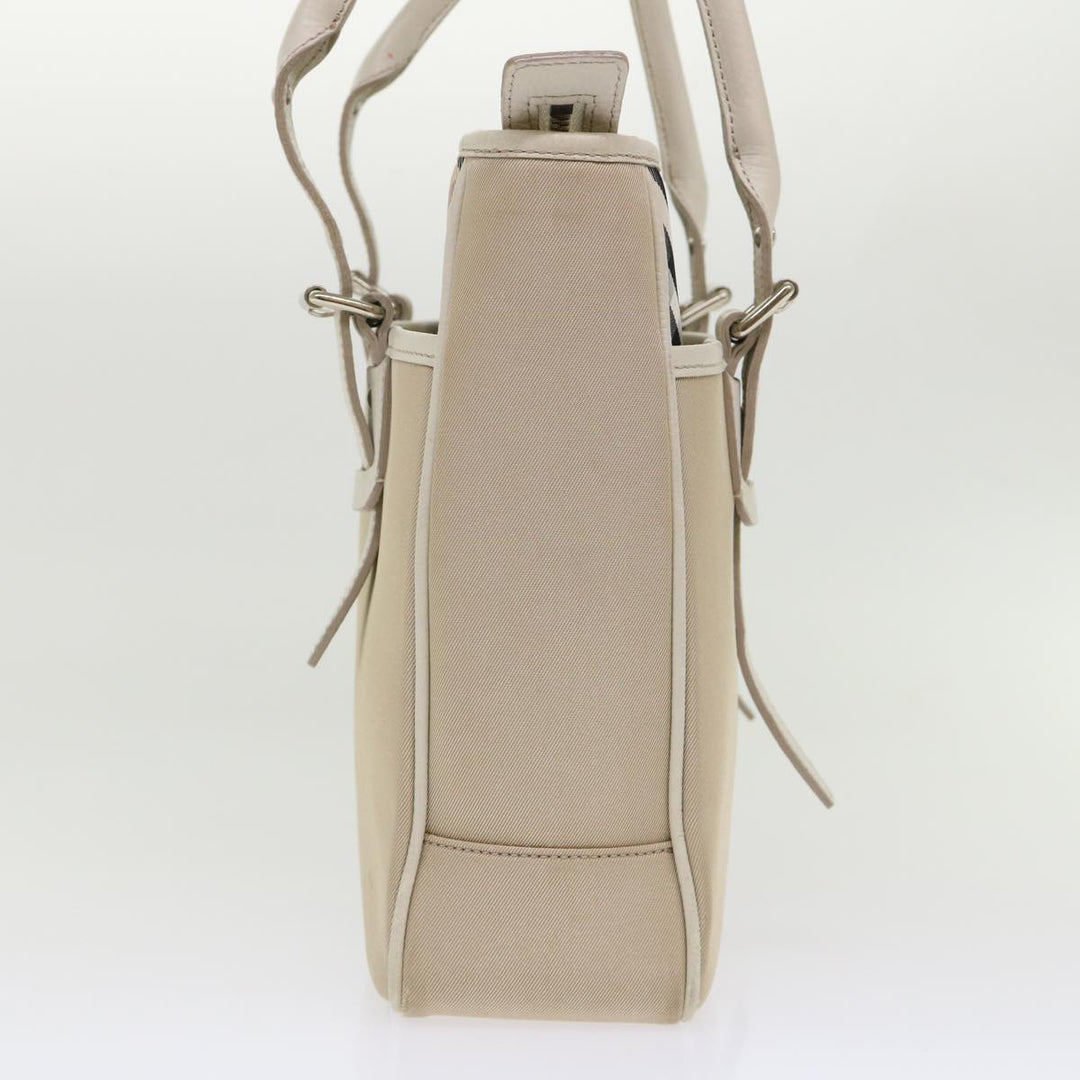 Burberry Nova Check Shoulder Bag Nylon Leather Beige Auth am4592