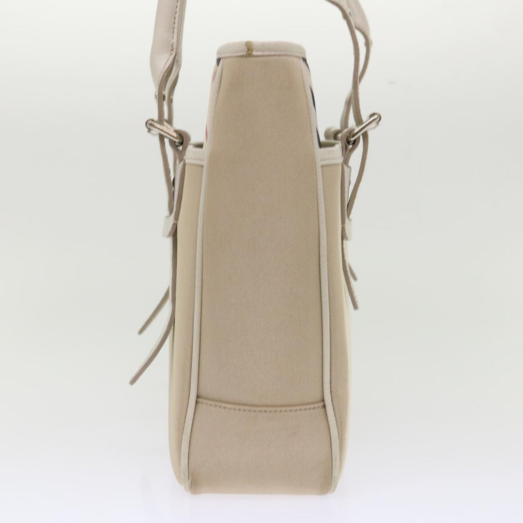 Burberry Nova Check Shoulder Bag Nylon Leather Beige Auth am4592