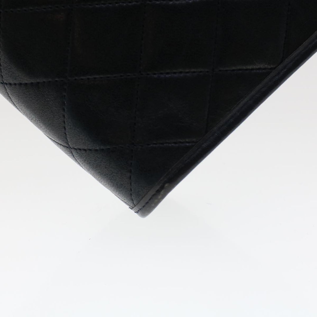 Top Quality Chanel Clutch Bag Lamb Skin Black CC Auth am4611