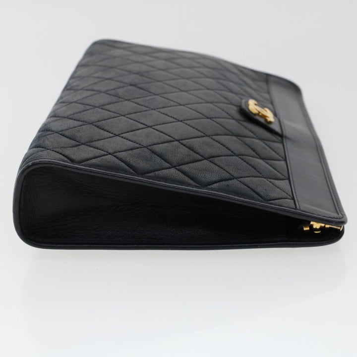 Top Quality Chanel Clutch Bag Lamb Skin Black CC Auth am4611