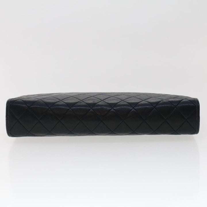 Top Quality Chanel Clutch Bag Lamb Skin Black CC Auth am4611