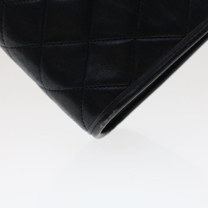 Top Quality Chanel Clutch Bag Lamb Skin Black CC Auth am4611
