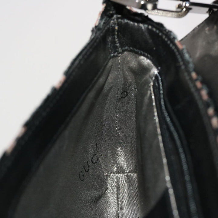 GUCCI Chain Shoulder Bag Velor Black 0013829  am4747